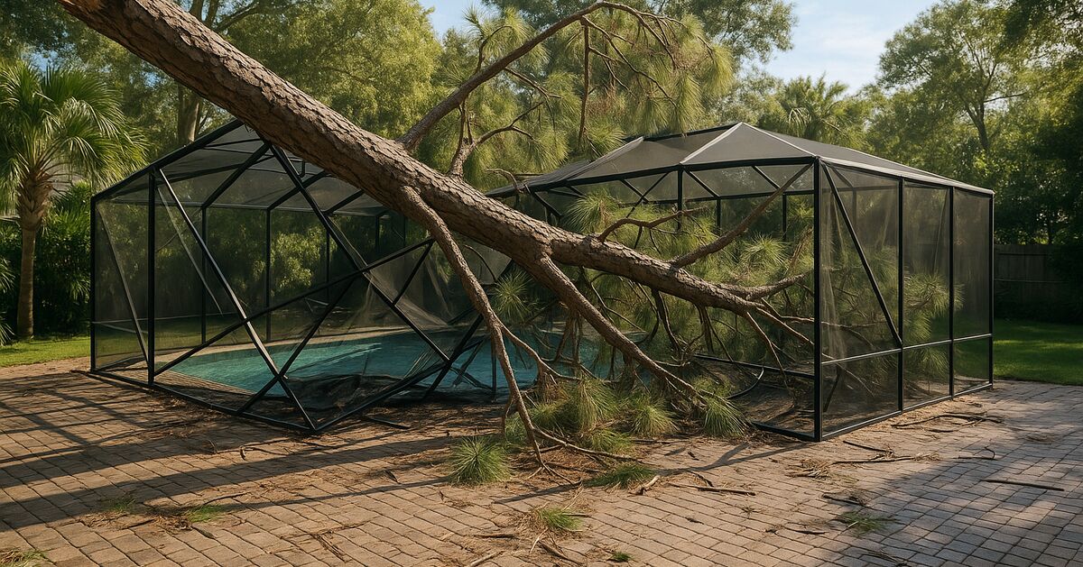 Tree falls on a fence, pool cage, or lanai: what to do next