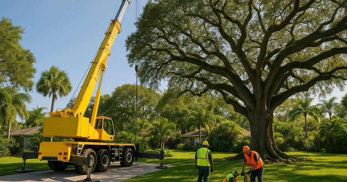 What a crane does during tree removal and when it's the